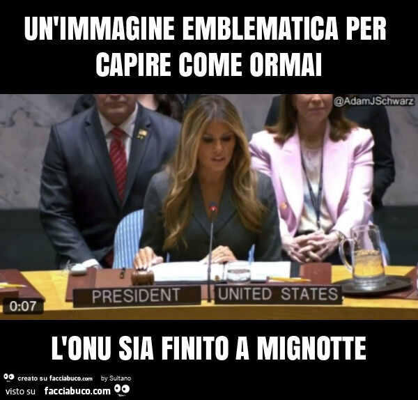 Un'immagine emblematica per capire come ormai l'onu sia finito a mignotte