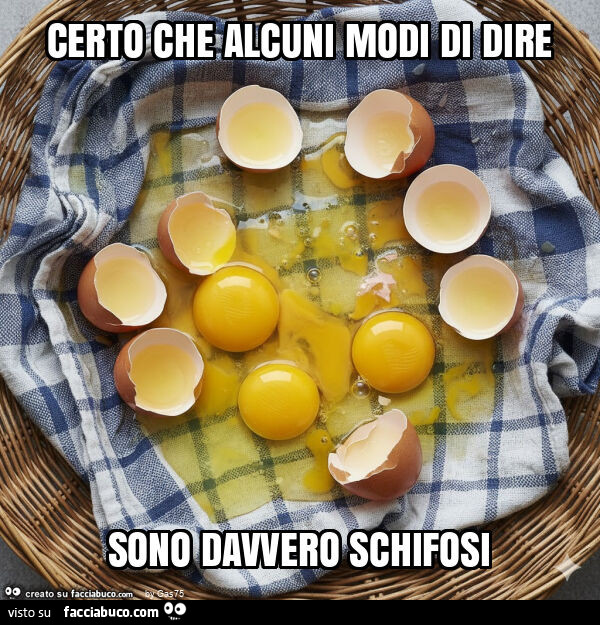 Certo che alcuni modi di dire sono davvero schifosi
