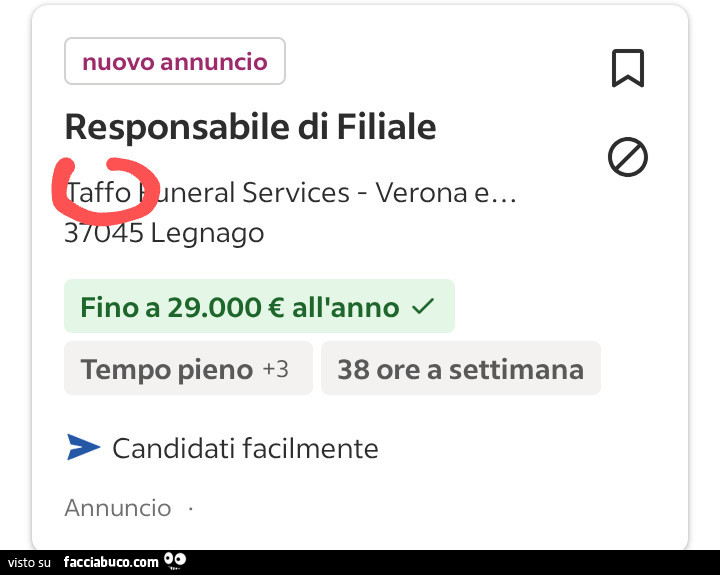 Taffo responsabile di filiale