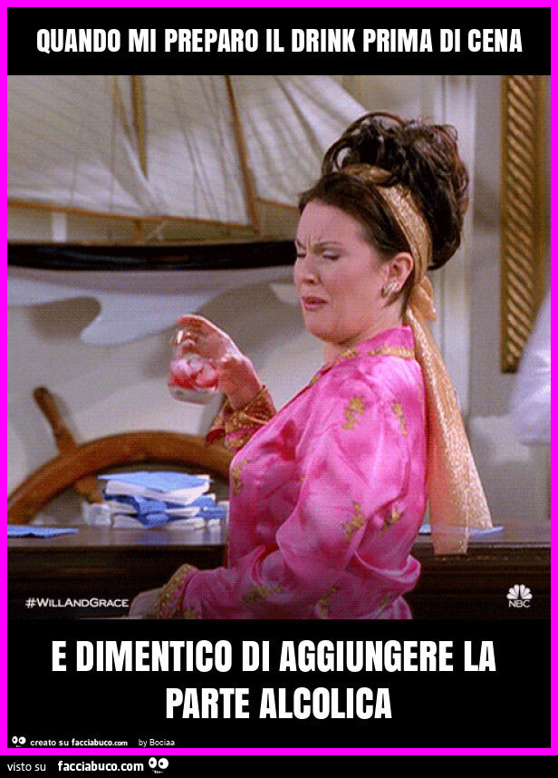 Quando mi preparo il drink prima di cena e dimentico di aggiungere la parte alcolica