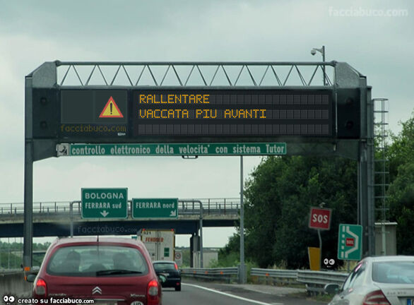Rallentare vaccata più avanti