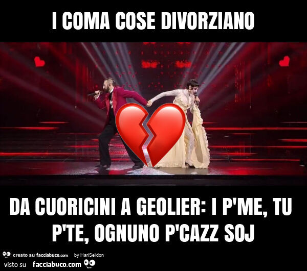 I coma cose divorziano da cuoricini a geolier: i p'me, tu p'te, ognuno p'cazz soj