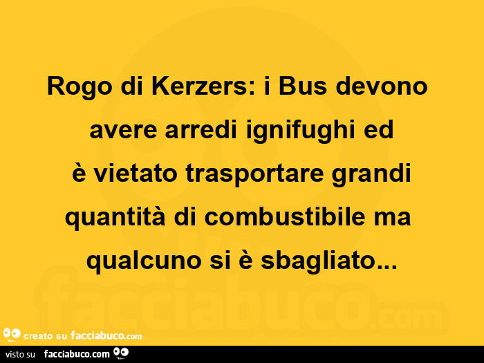 Rogo di kerzers: i bus devono avere arredi ignifughi ed è vietato trasportare grandi quantità di combustibile ma qualcuno si è sbagliato