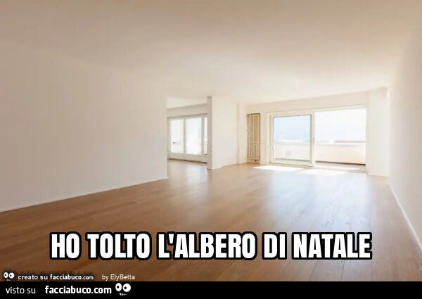 Ho tolto l'albero di natale