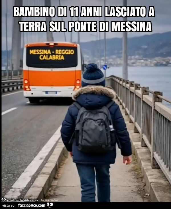 Bambino di 11 anni lasciato a terra sul ponte di messina