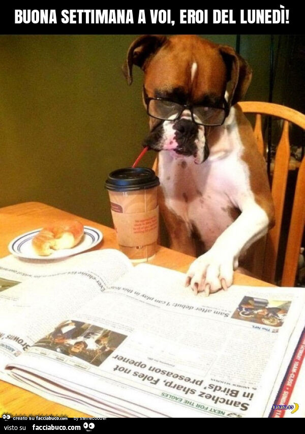 Buona settimana a voi, eroi del lunedì