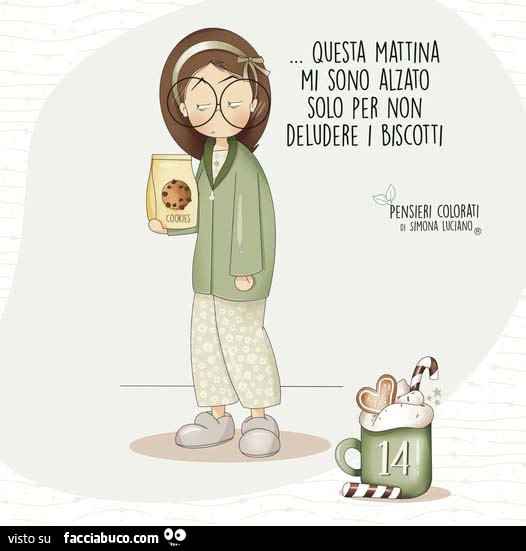 Questa mattina mi sono alzato solo per non deludere i biscotti