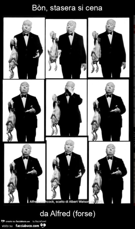 Bรฒn, stasera si cena da Alfred Hitchcock (forse)