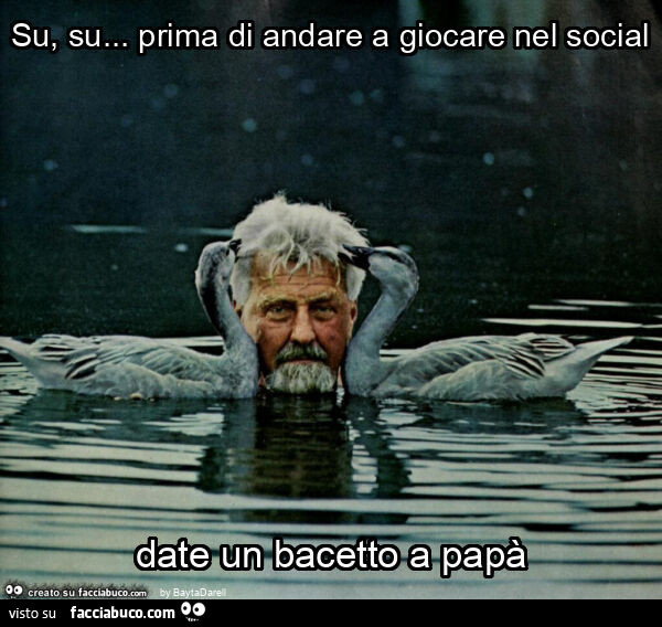 Su, su… prima di andare a giocare nel social date un bacetto a papà Lorenz