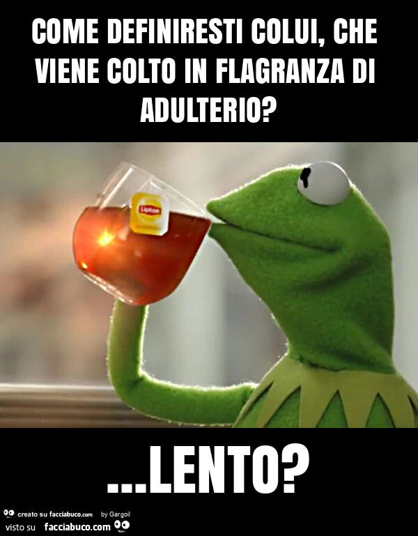 Come definiresti colui, che viene colto in flagranza di adulterio? &hellip; lento?