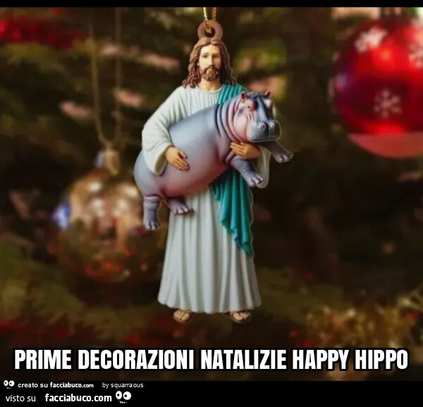 Prime decorazioni natalizie happy hippo