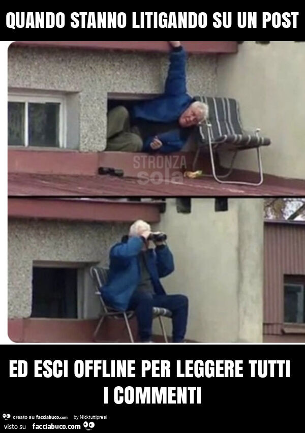 Quando stanno litigando su un post ed esci offline per leggere tutti i commenti