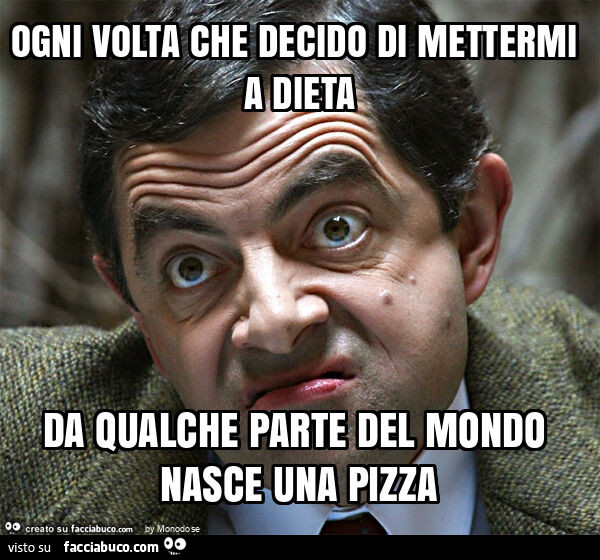 Ogni volta che decido di mettermi a dieta da qualche parte del mondo nasce una pizza