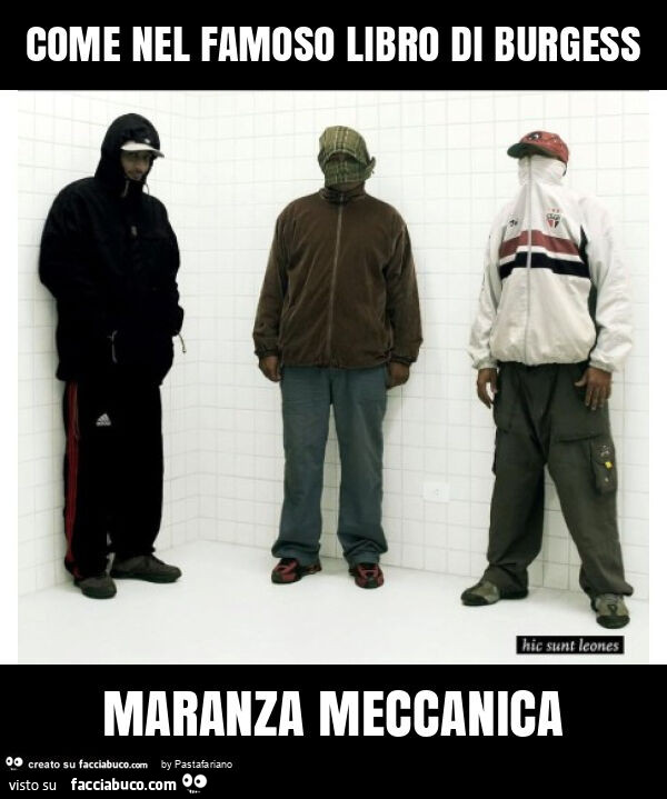 Come nel famoso libro di burgess maranza meccanica