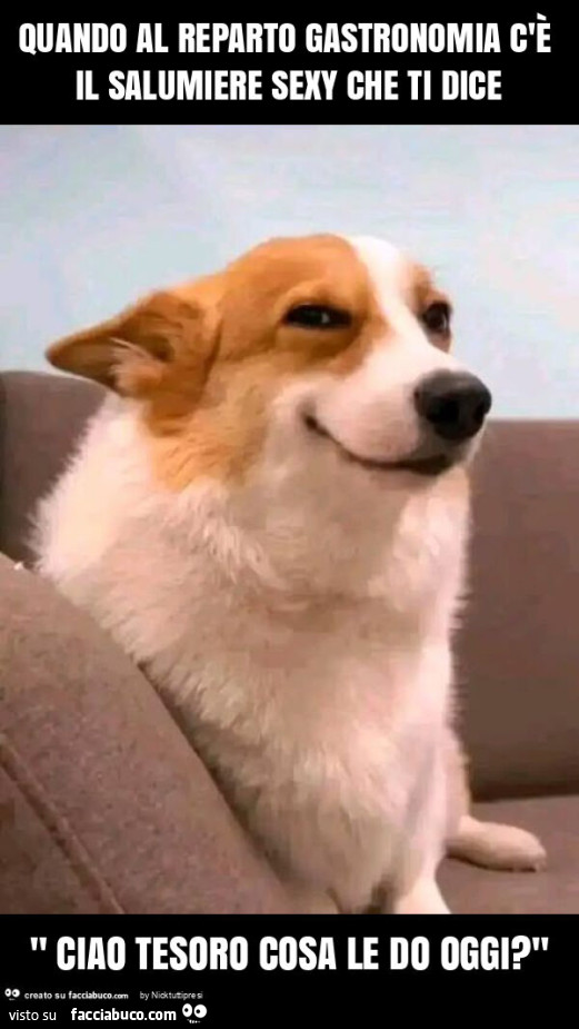 Quando al reparto gastronomia c'è il salumiere sexy che ti dice " ciao tesoro cosa le do oggi? "