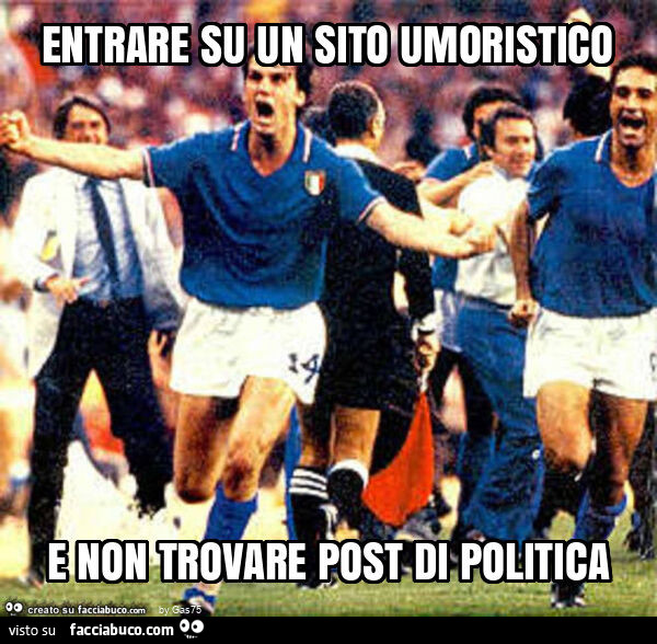 Entrare su un sito umoristico e non trovare post di politica