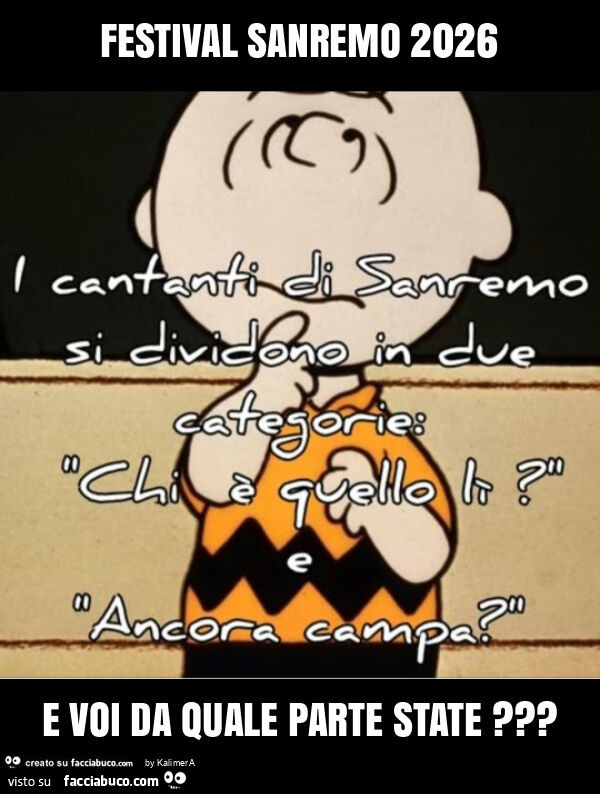 Festival sanremo 2026 e voi da quale parte state?
