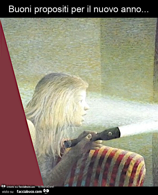 Buoni propositi per il nuovo anno. Particolare da Tom Forrestall, La scoperta di sé, 1995