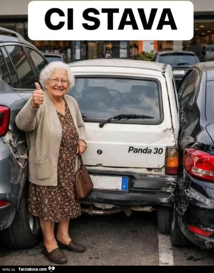 Ci stava parcheggio anziana auto fiancate distrutte