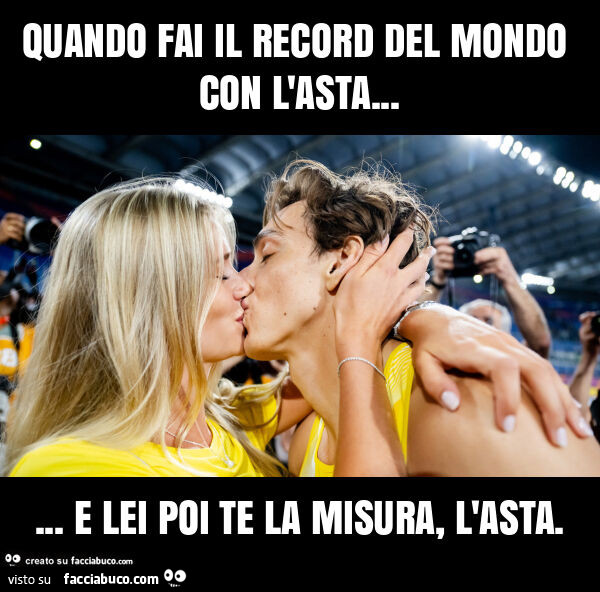 Quando fai il record del mondo con l'asta… e lei poi te la misura, l'asta