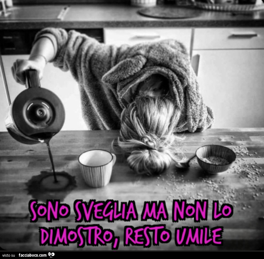 Sono sveglia ma non lo dimostro resto umile