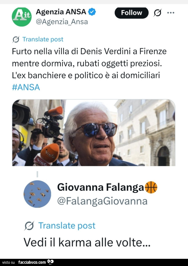 Furto nella villa di denis verdini a firenze mentre dormiva, rubati oggetti preziosi. L'ex banchiere e politico è ai domiciliari