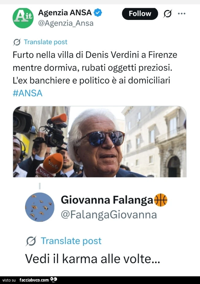 Furto nella villa di denis verdini a firenze mentre dormiva, rubati oggetti preziosi. L'ex banchiere e politico รจ ai domiciliari