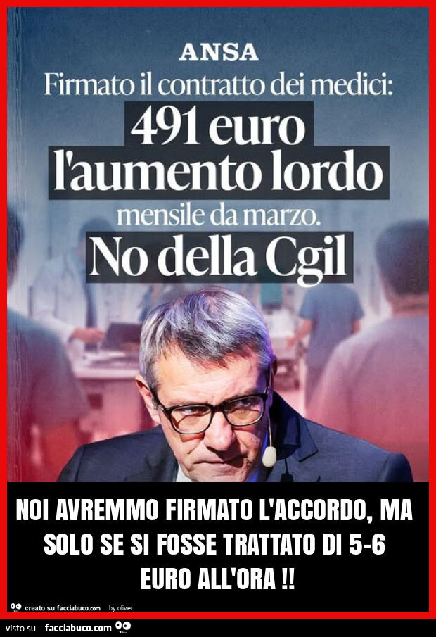 Noi avremmo firmato l'accordo, ma solo se si fosse trattato di 5-6 euro all'ora