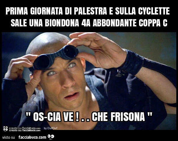 Prima giornata di palestra e sulla cyclette sale una biondona 4a abbondante coppa c
