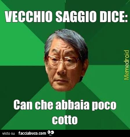 Vecchio saggio dice: can che abbaia poco cotto