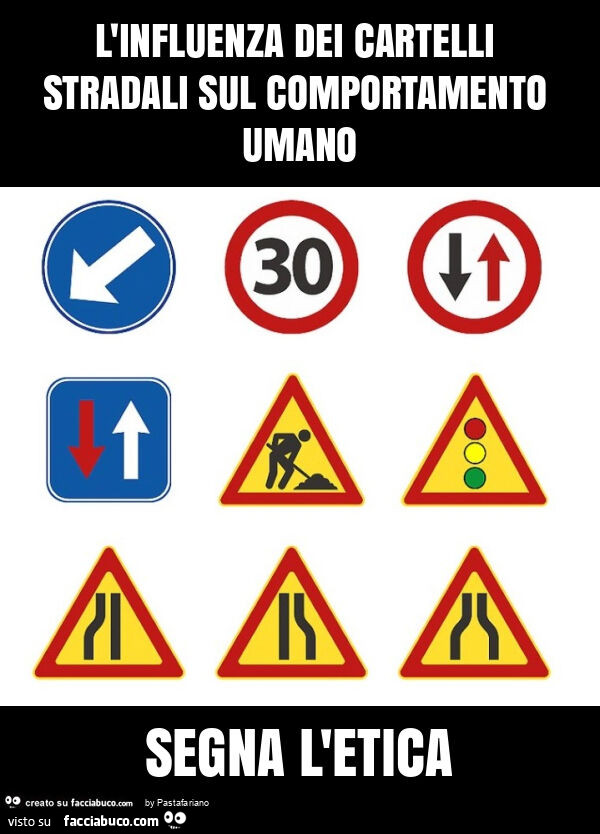 L'influenza dei cartelli stradali sul comportamento umano segna l'etica