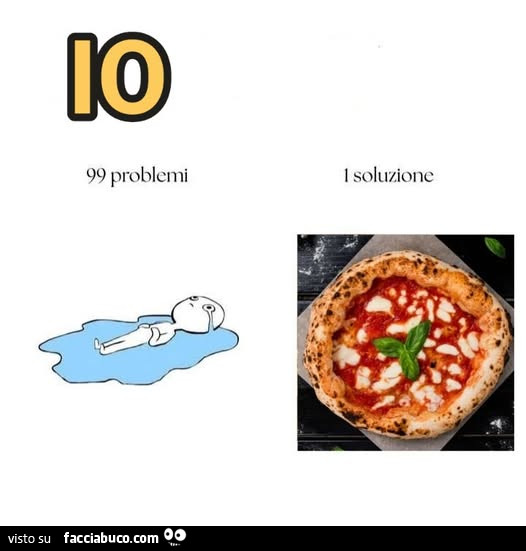 Io 99 problemi 1 soluzione: pizza