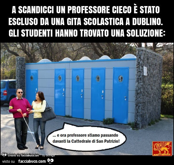A scandicci un professore cieco è stato escluso da una gita scolastica a dublino. Gli studenti hanno trovato una soluzione