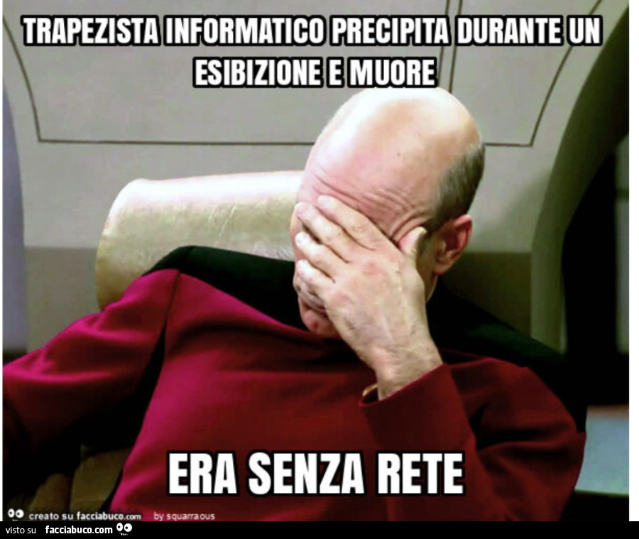 Trapezista informatico precipita durante un esibizione era senza rete