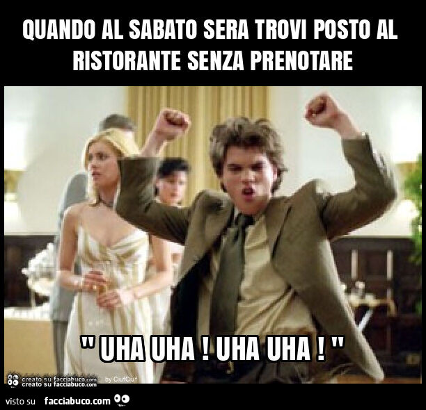 Quando al sabato sera trovi posto al ristorante senza prenotare