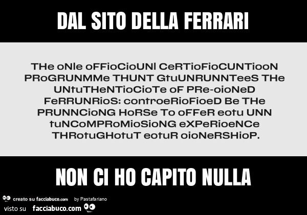 Dal sito della ferrari non ci ho capito nulla