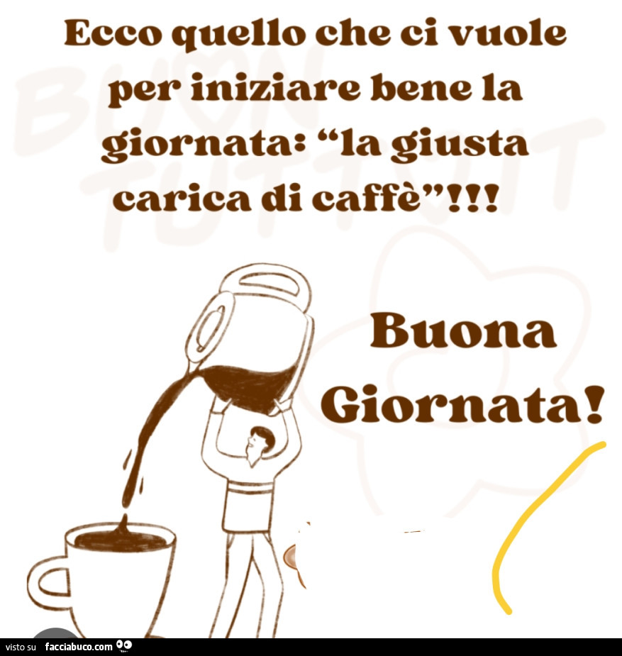 Ecco quello che ci vuole per iniziare bene la giornata: la giusta carica di caffè! Buona giornata
