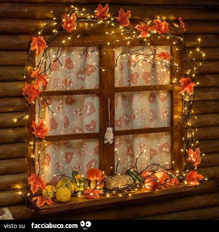Finestra autunnale decorata
