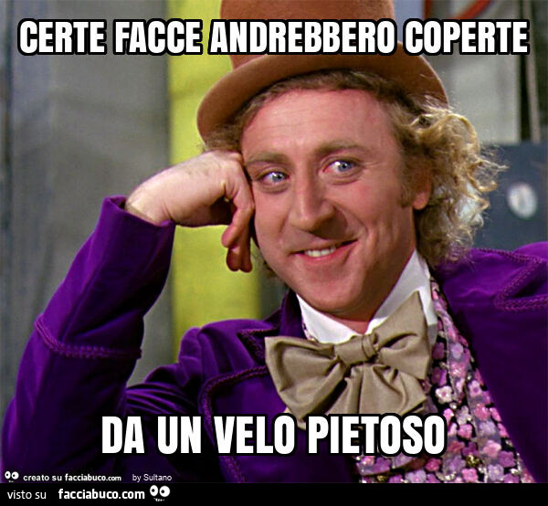 Certe facce andrebbero coperte da un velo pietoso