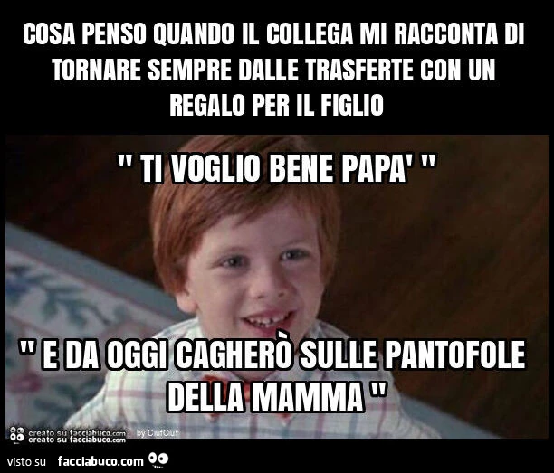 Cosa penso quando il collega mi racconta di tornare sempre dalle trasferte con un regalo per il figlio
