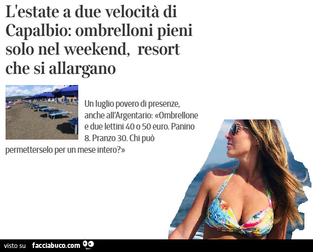 L'estate a due velocità di capalbio: ombrelloni pieni solo nel weekend, resort che si allargano