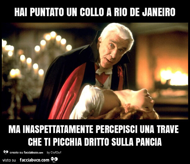 Hai puntato un collo a rio de janeiro ma inaspettatamente percepisci una trave che ti picchia dritto sulla pancia