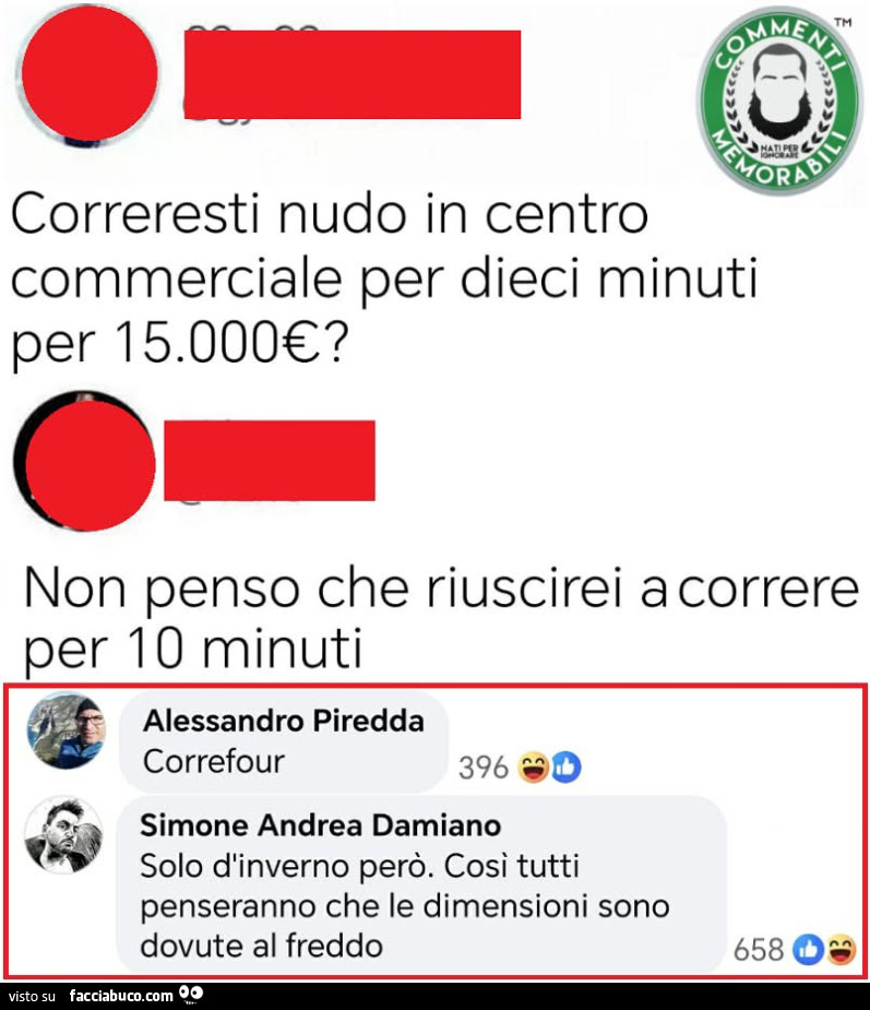 Correresti nudo in centro commerciale per dieci minuti per 15.000€? Non penso che riuscirei acorrere per 10 minuti. Correfour