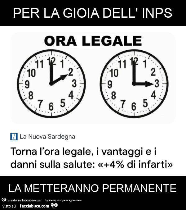Per la gioia dell' inps la metteranno permanente