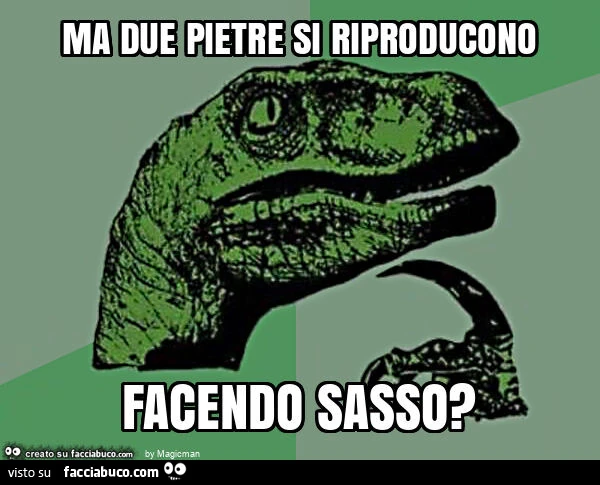 Ma due pietre si riproducono facendo sasso?