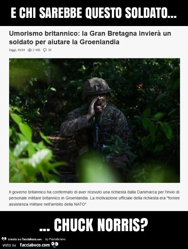 E chi sarebbe questo soldato&hellip; chuck norris?