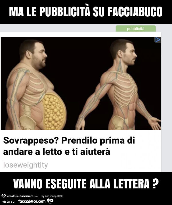 Ma le pubblicità su facciabuco vanno eseguite alla lettera?