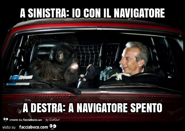 A sinistra: io con il navigatore a destra: a navigatore spento