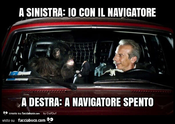A sinistra: io con il navigatore a destra: a navigatore spento