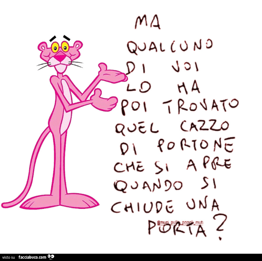 Ma qualcuno di voi lo ha poi trovato quel cazzo di portone che si apre quando si chiude una porta?